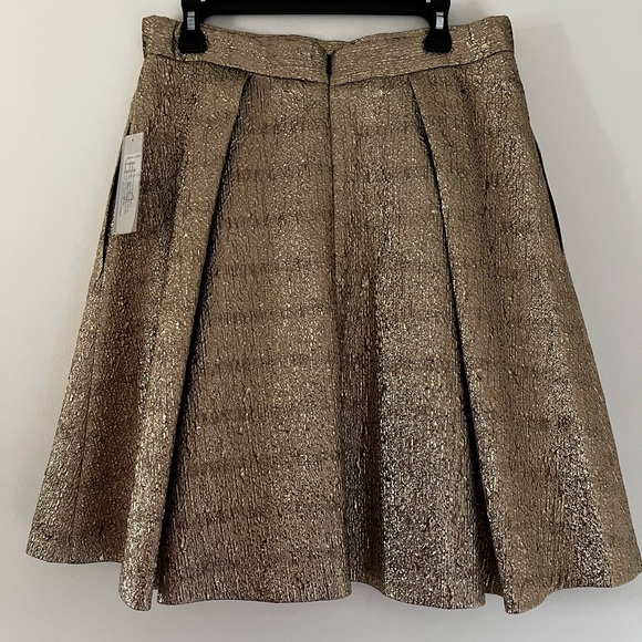 Eliza J Midi Bronze A-Line Skirt with Pockets - Picture 12 of 12